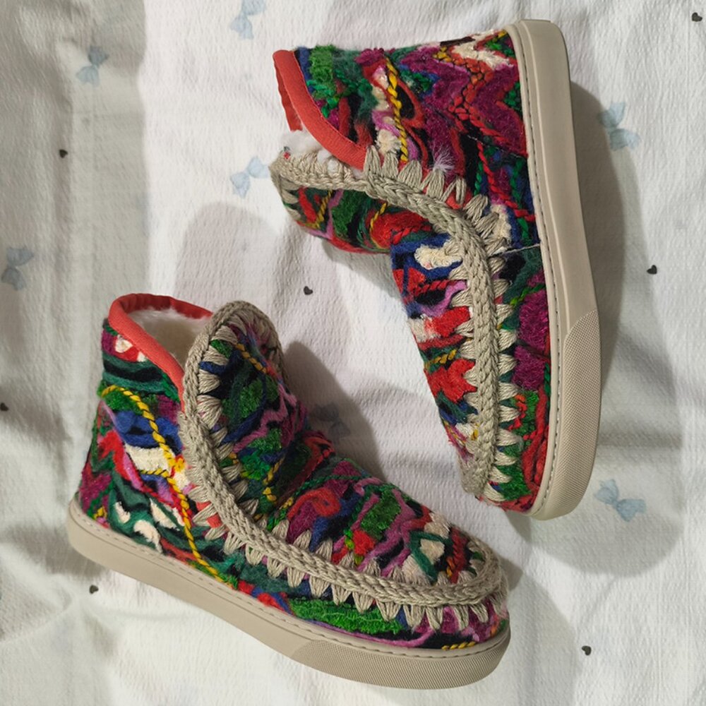 Mou Ethnic Style Women's Warm Snow Boots